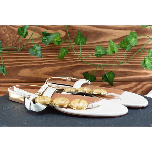 Banana Republic Sz 9 M Off white Thong Synthetic Women Sandals - Picture 4 of 10